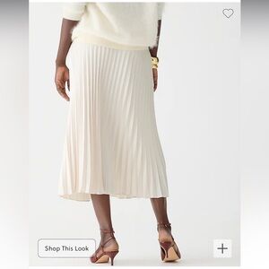 Pleated pull on midi skirt